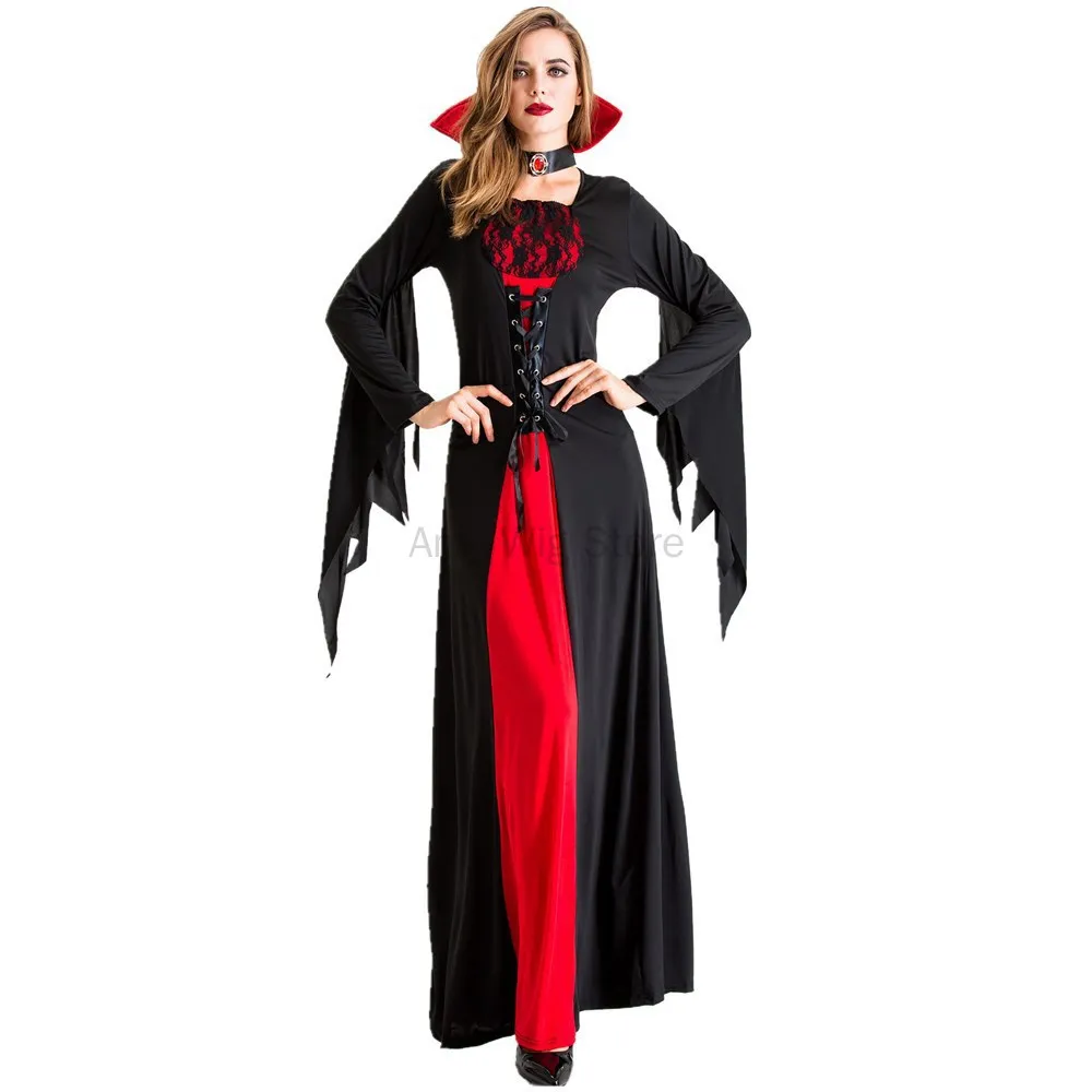 Disfraz de vampiro real para mujer adulta, traje gótico victoriano de vampiro real, Reina, vestido para fiesta, novia, bruja, Cosplay