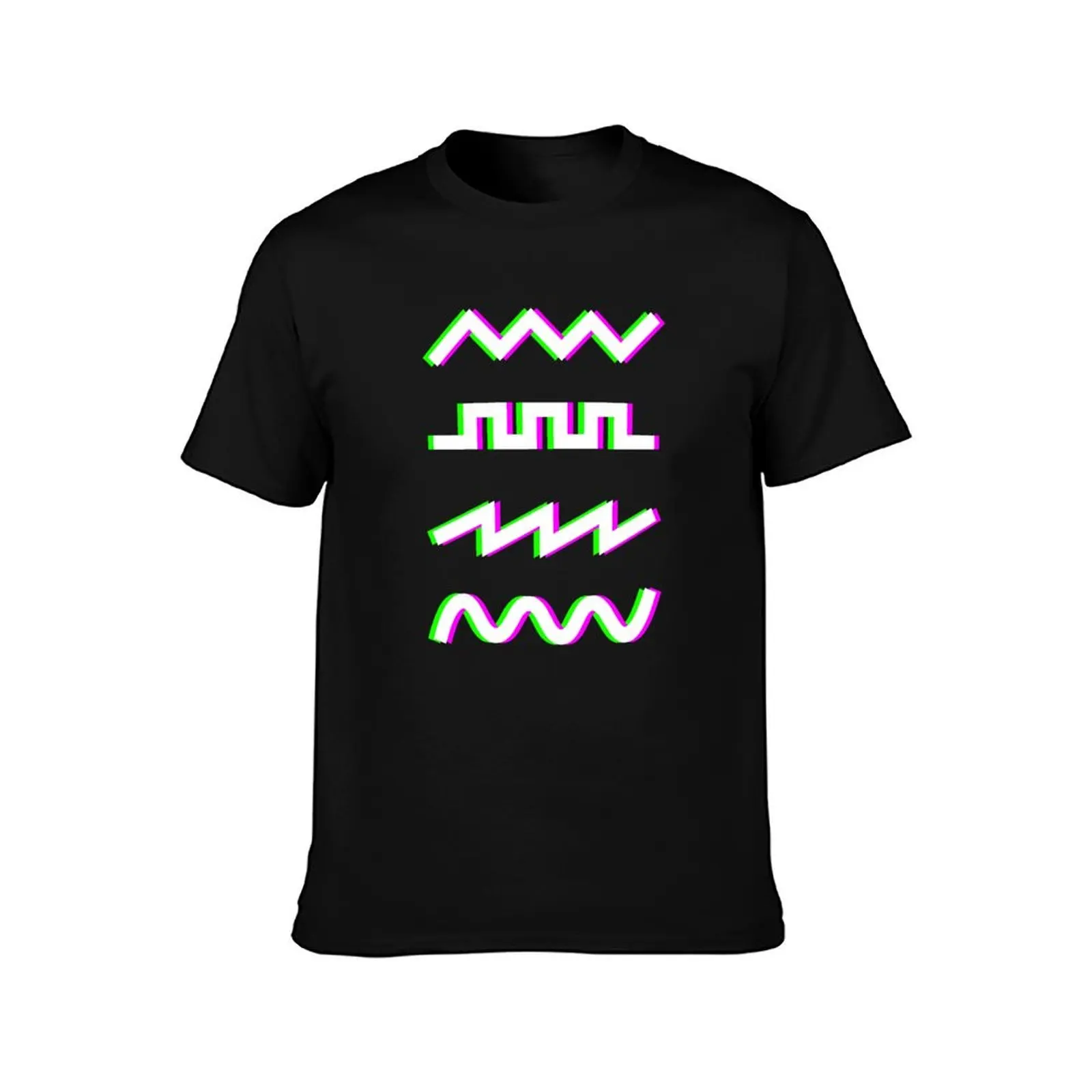 Glitch Synthesizer Audio Waveforms T-Shirt man t shirts for men casual T-Shirt