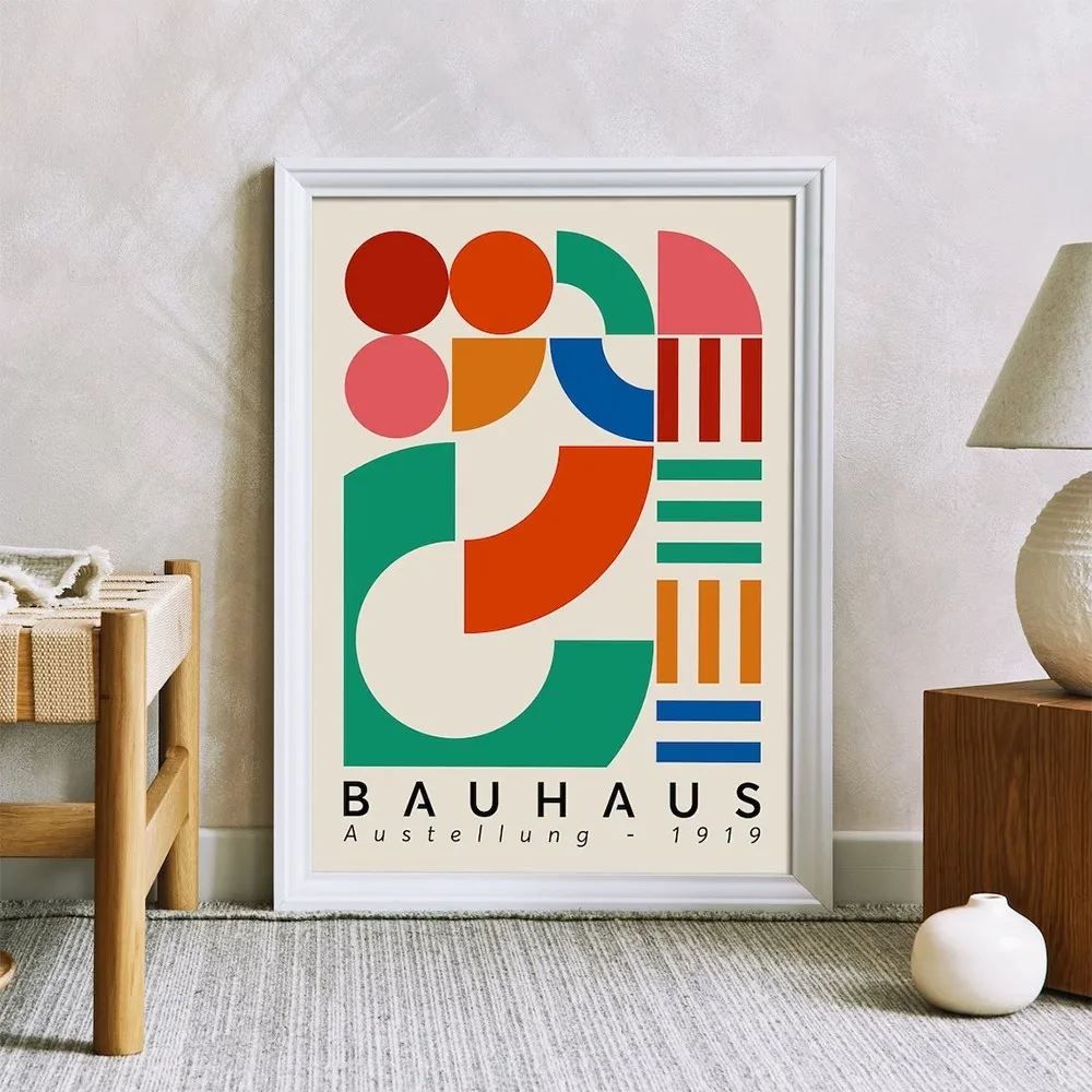 Modern Abstract Retro Mid Century Poster Geometric Prints Bauhaus Wall Art Canvas Painting Posters For Living Room Home Decor