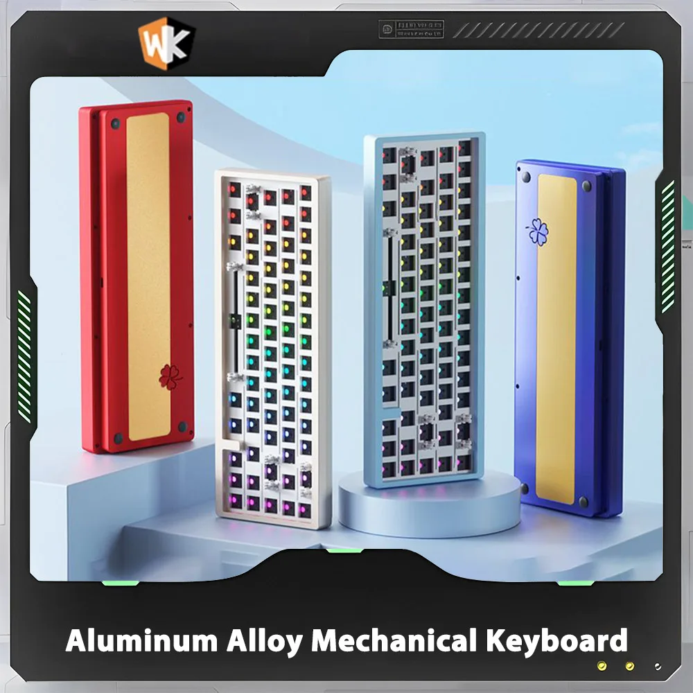 

WEIKAV Lucky65 Mechanical Keyboard Aluminium Kit Three Mode Bluetooth Wireless Hot Swap Gasket RGB Gaming Keyboard Customize Mac