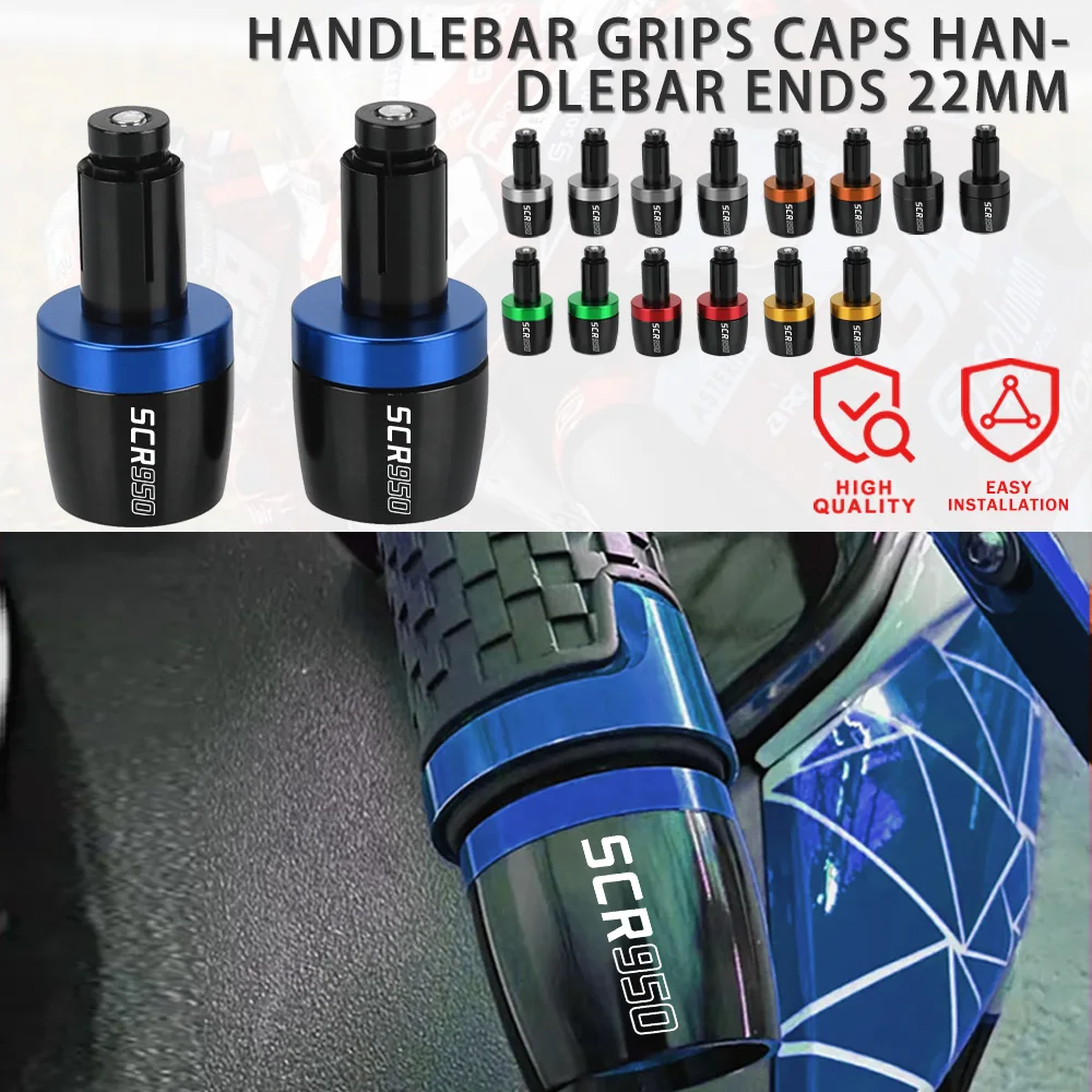 

For YAMAHA SCR950 2017 2018 2019 2020 2021 2022 SCR 950 Motorcycle Handlebar Grips Bar Ends Cap 22mm Handle Counterweight Plug
