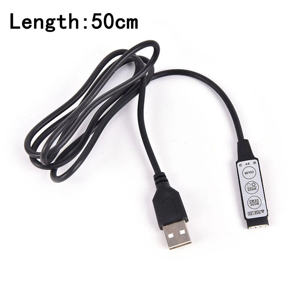 RGB Controller DC 5V USB Connector Cable 4pin Line Dimmer 3 Keys For 5V 5050 2835 RGB LED Strip Ribbon TV Backlight Light