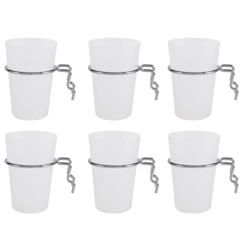 6 Sets Pegboard Bins with Rings Style Pegboard Hooks with Pegboard Cups Pegboard Cup Holder Accessories Transparent