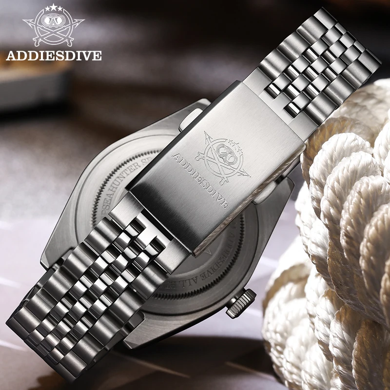 ADDIESDIVE Top Brand AD2050 Men's GMT Quartz Watch Stainless Steel 200M Diver Watches Relogio Masculino 40MM Luminous Wristwatch
