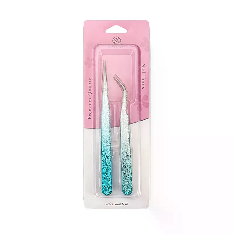 2 قطعة ملاقط رمش الجليد زهرة مكافحة ساكنة ثلاثية الأبعاد دقيقة الحاجب تطعيم الرموش الصناعية تمديد لوازم ماكياج الملقط أدوات #5