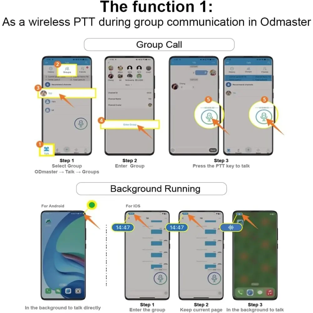 TIDRADIO ميكروفون لاسلكي PTT زر لتطبيق الهاتف الخليوي Odmaster القيادة ركوب جهاز الاتصال اللاسلكي ، البرمجة اللاسلكية Baofeng Uv5r #5