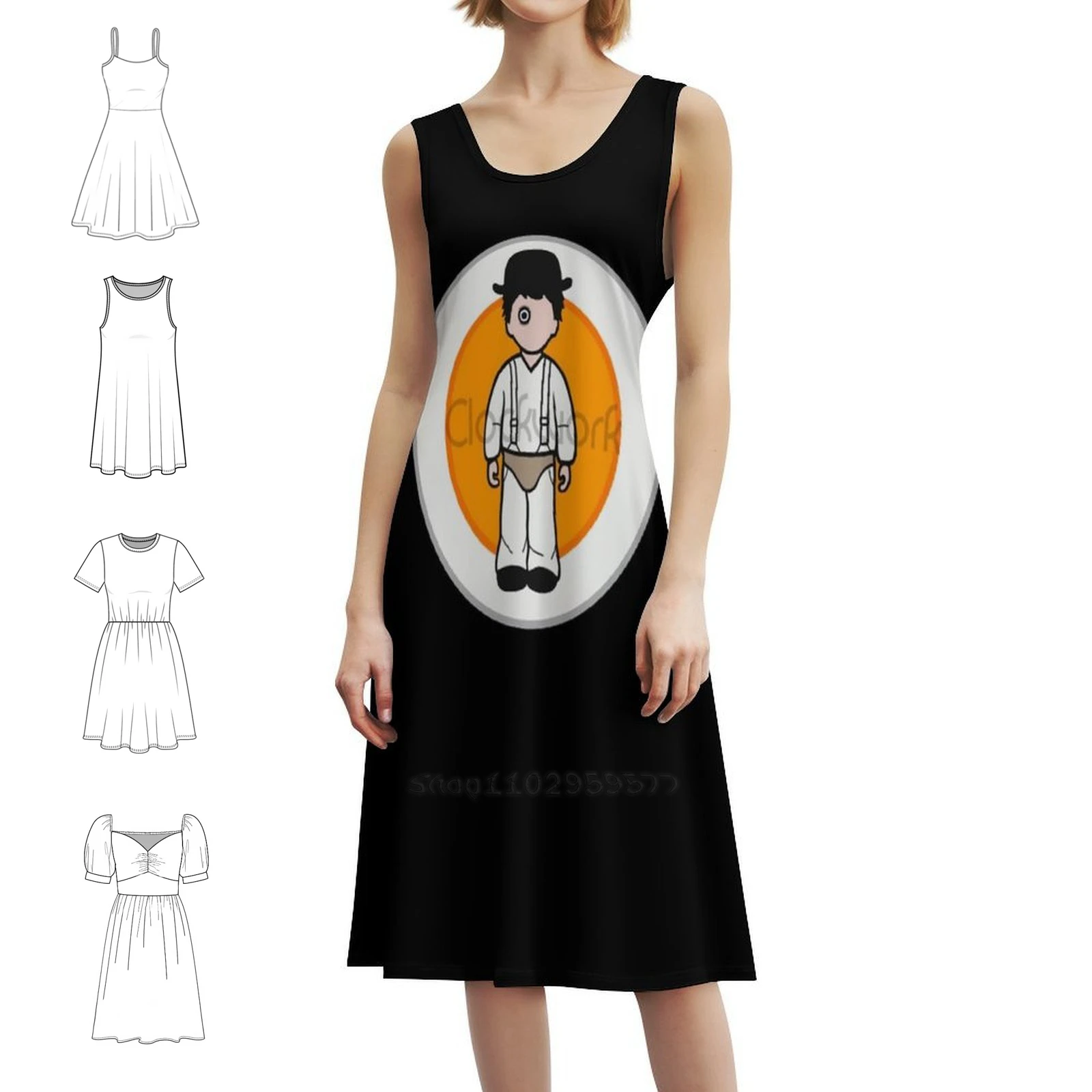 Clockwork Bohemian Sleeveless Dress For Women Print Beach Party Dresses Clockwork Orange A Clockwork Orange Party Dresses