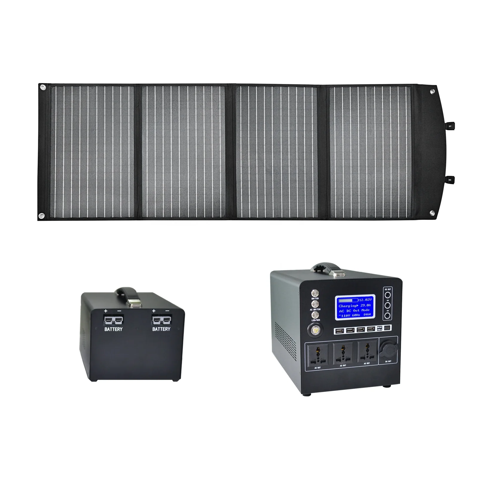 for 1KW 1000W complete set full solar power system home kit off grid solar power generation system