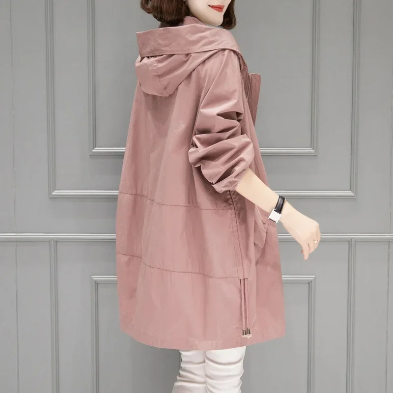 

Trench Coat for Women Jackets Women Clothes Spring and Autumn Korean Version Trench Coat Double-Breasted Belted Lady Cloak