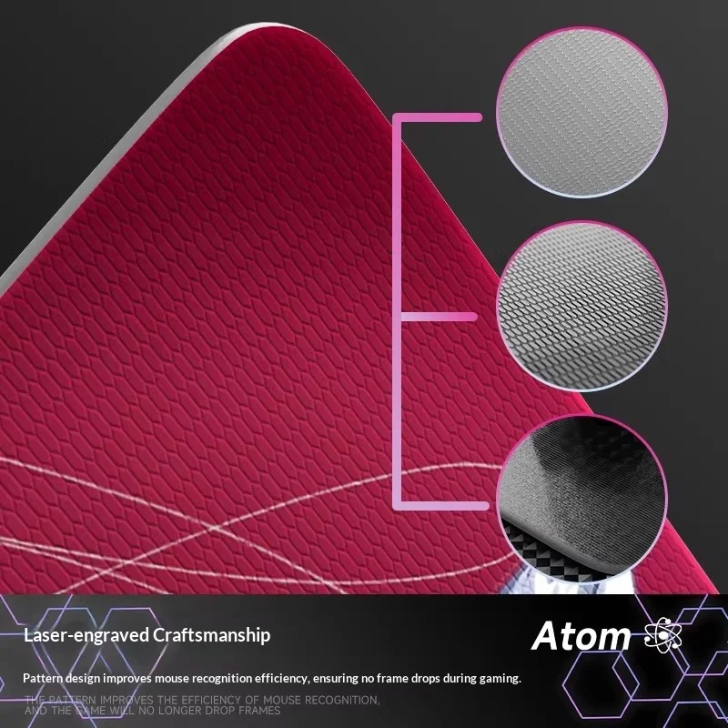 ATOM Glass Mousepad Both Smoothness And Speed Mouse Pad Laser Engraving Forge Dirt Tolerance For APEX Valorant Pc Accessories