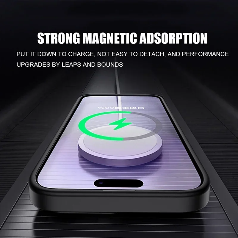 For Magsafe Matte Armor Wireless Charge Case For iPhone 16 15 14 13 11 12 Pro Max Plus Magnetic High Quality Translucent Cover