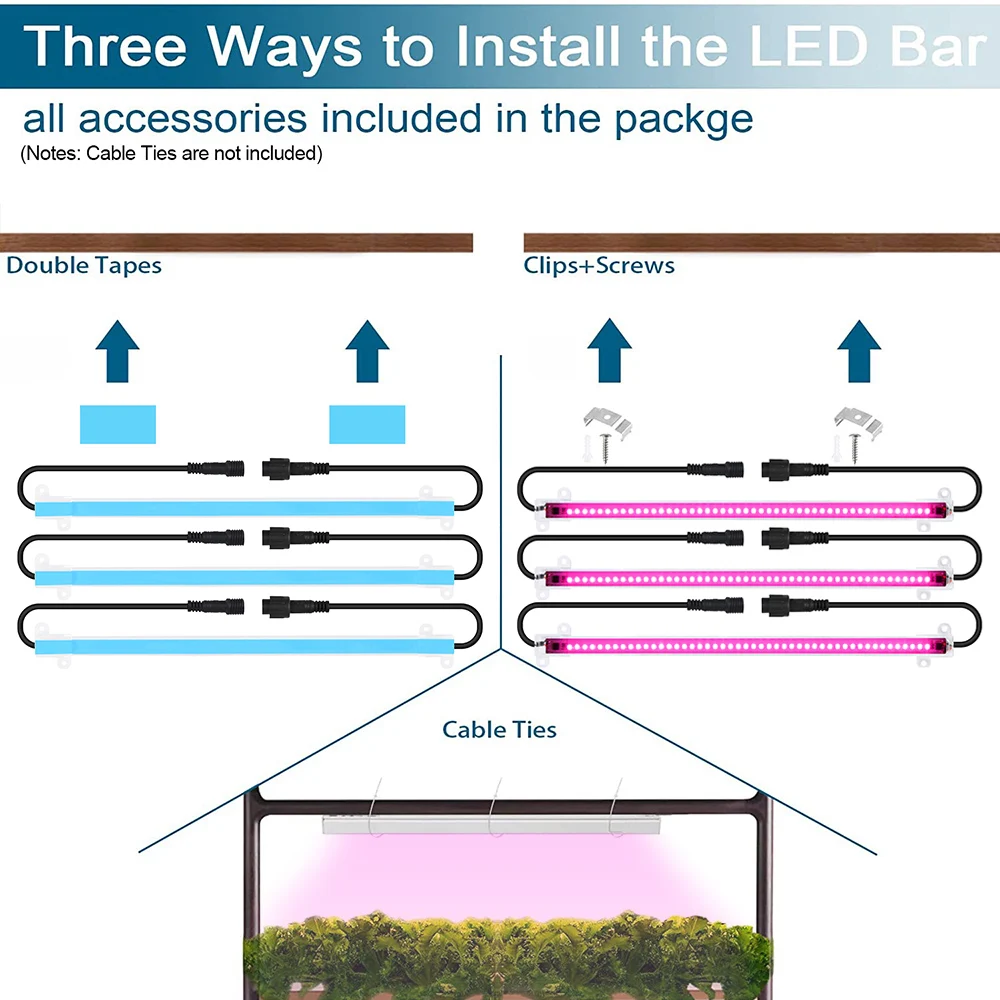 30CM 50CM LED Grow Light Bars Pink Purple Full Spectrum Phyto Lamp for Indoor Plants Greenhouse Flowers AC220V Grow Light Strips