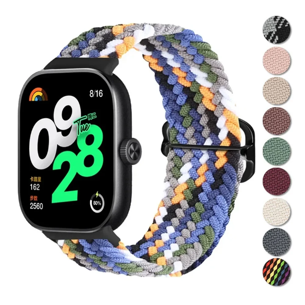 

for Redmi Watch 4 Strap accessories Adjustable sport Elastic Nylon Braided Replacement belt correa bracelet Miband 8 pro band