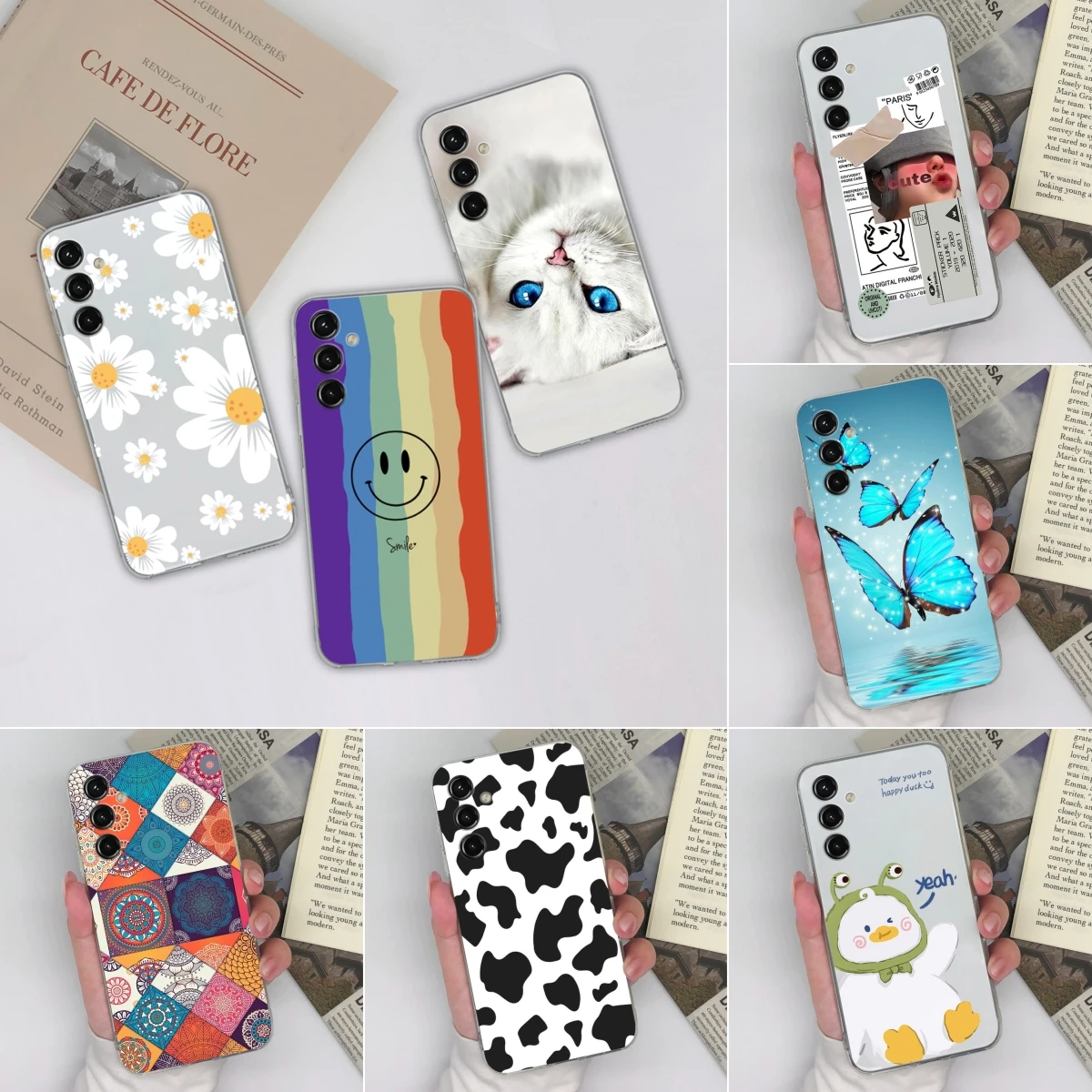 For Samsung Galaxy A11 A13 A14 5G Case Rainbow Smiling Face Silicone Soft TPU Coque Shockproof Cover For A 11 A 13 A 14 Funda