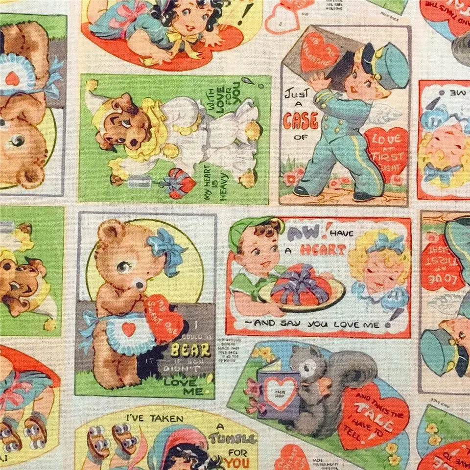 width 110cm Postman bear baby 100% cotton fabric Patchwork diy Sewing Quilting boy Girl skirt clothes handmade scarf decoration