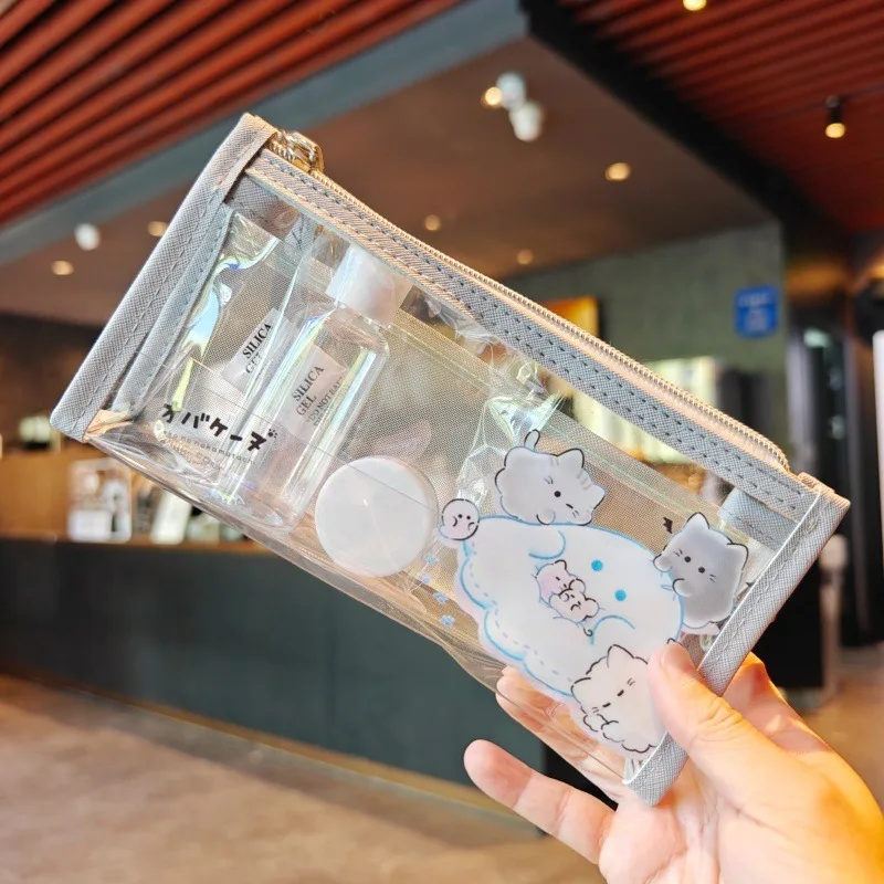 Stationery Pouch Transparent Pen Cases Triangular Zip Pencil Bag Large Capacity Storage Bags Office School Supplies Student Gift
