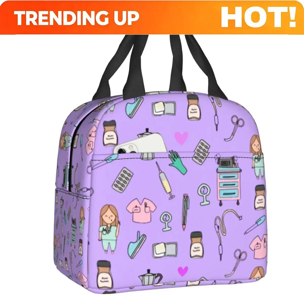 Custom Bag Custom Custom Doctor Nurse Medical Medicine Resuable Lunch Boxes For Women Multifunction Thermal Cooler Food Insulate