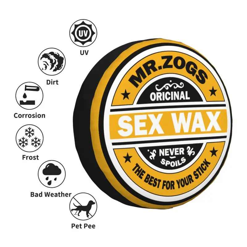 Mr Zogs Sex Wax Spare Wheel Cover for Mitsubishi Pajero 4WD Trailer Custom Surfing Surf Gift Tire Protector 14\