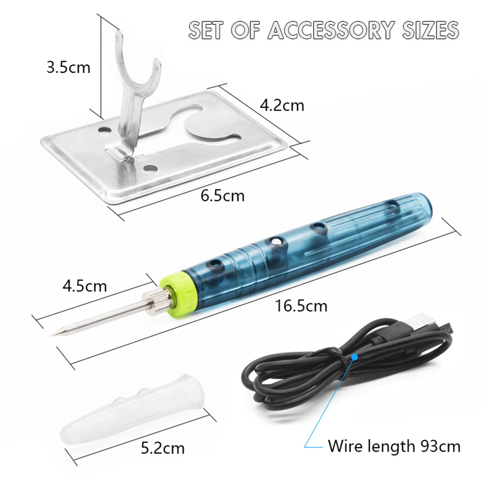 Electric Soldering Iron Kit with Metal Stand and Protective Cover for Jewelry Repair USB Soldering Iron Kit Welding Repair Tool