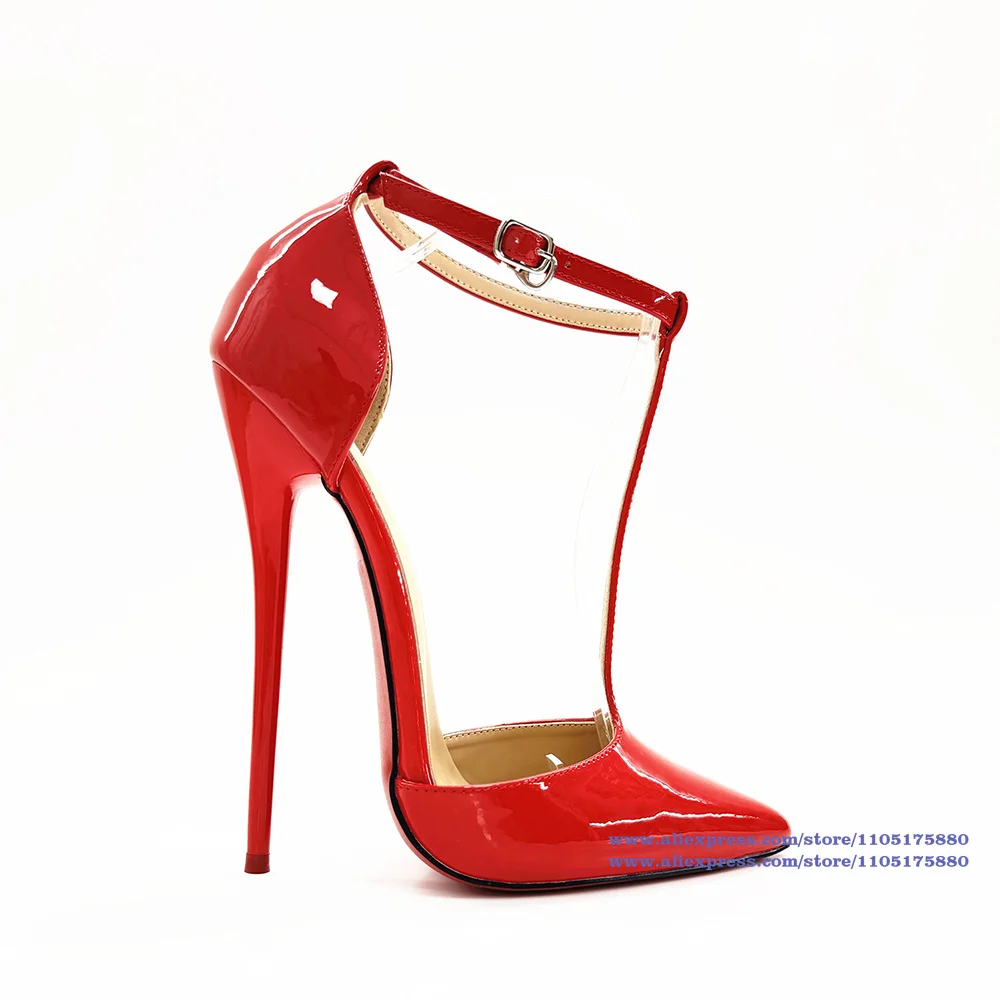 T-Strap Patent Leather Stiletto Heels Sandals Sexy Pointed Toe High Heels Designer Dress Party Shoes Sandalias De Mujer Verano