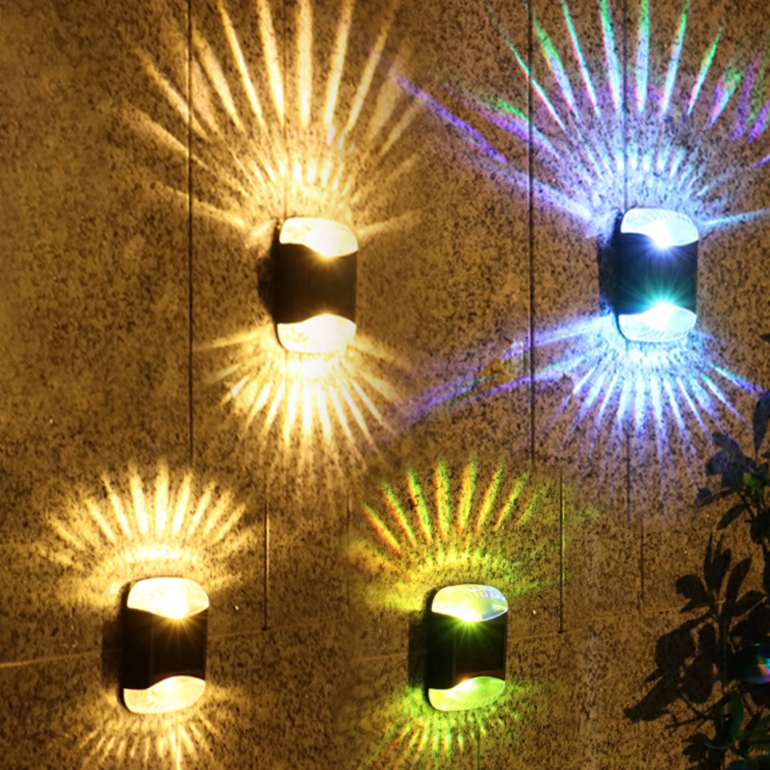 Enhance Your Home's Outdoor Space with Stylish, Color Changing Waterproof LED Solar Wall Garden Lamp - Illuminate and Beautify Y