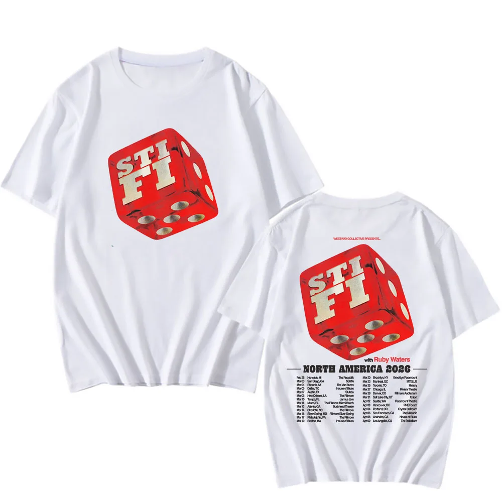 STI FI Sticky Fingers جولة أمريكا الشمالية 2026 تي شيرت للجنسين ملابس الشارع الشهير القطن قصير الأكمام الذكور بلايز الموضة الجرافيك تيز