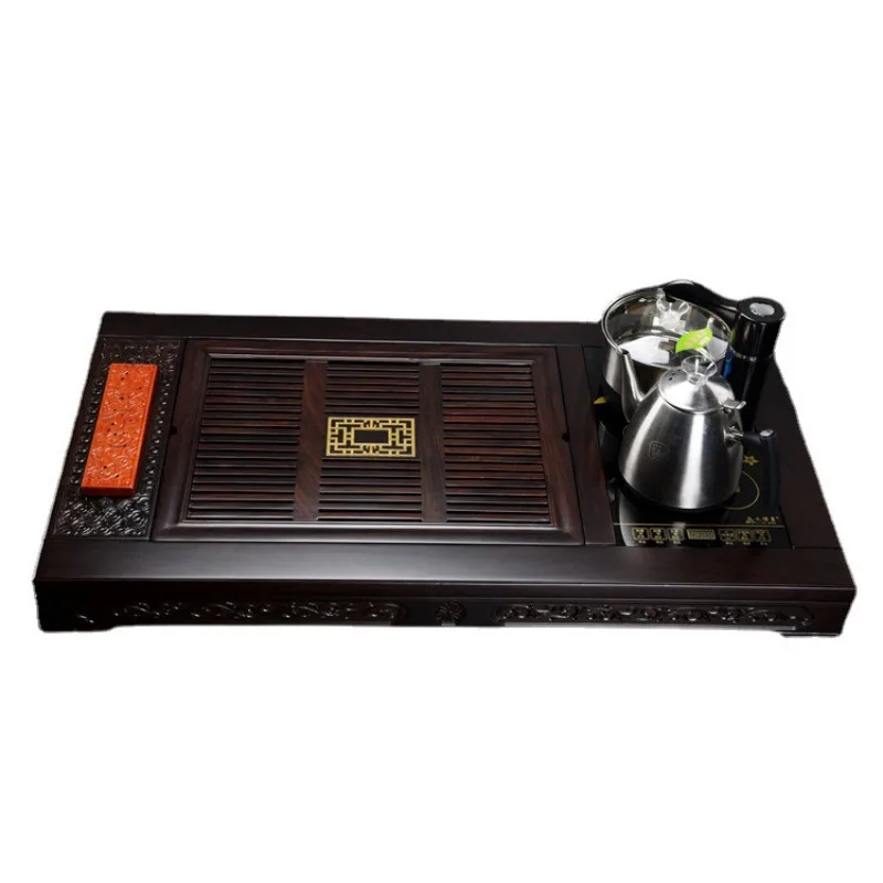 

Black sandalwood solid wood tea tray Automatic kettle Combined household large tea set Four-in-one