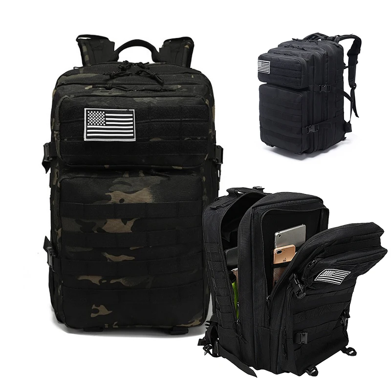 

45L Tactical Backpack Large Capacity Outdoor Rucksack 3 Day Fitness Hiking Bag Hiking Camping Gear Backpacks