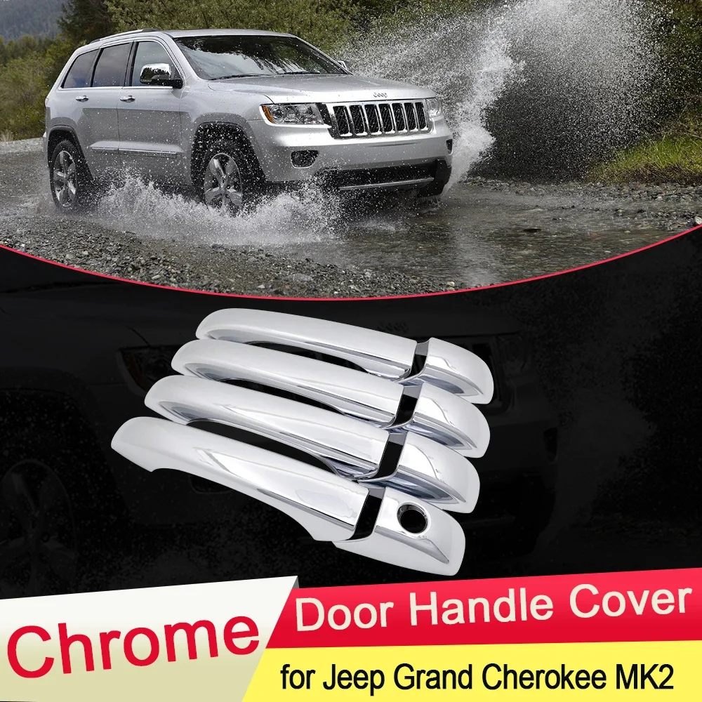 

Хромированная накладка на дверную ручку для Jeep Grand Cherokee 2011 ~ 2019 WK2, Набор накладок, аксессуары для стайлинга автомобиля 2012 2013 2014 2015 2016