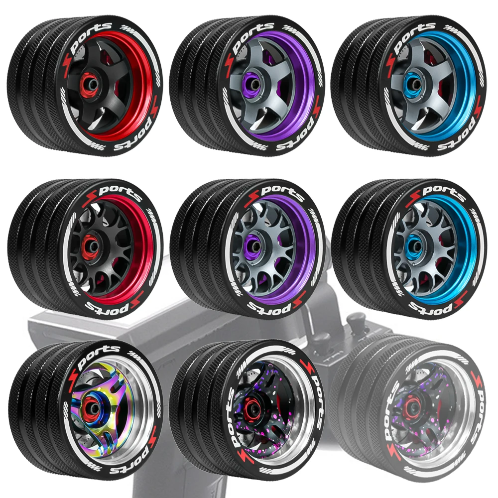 Volante de controle remoto rc, volante de alumínio para flysky nobre nb4/sanwa mt4 mt5 m12 m17/futaba 4px 7px 10px/wfly x9