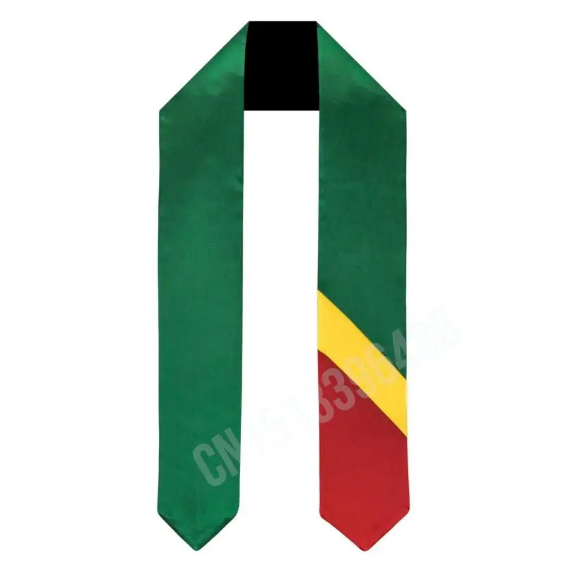 

Republic of Congo Brazzaville Flag Scarf Top Print Graduation Sash Stole International Study Abroad AdultParty Accessory