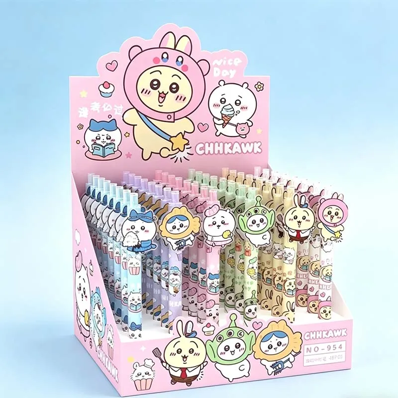 Cute Chiikawa Gel Pens 0.5mm Black Ink Kawaii Pressing Ballpoint Pen For Students School Office Stationery Gift