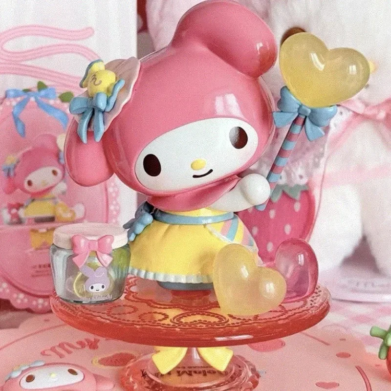 Miniso Sanrio My Melody serie de té de la tarde, caja ciega, modelo hecho a mano, colección de Hobby, muñeca linda, decoración Kawaii, juguete de regalo para niña