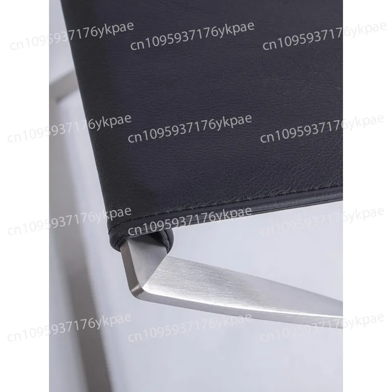 Taburete plegable PK91 de acero inoxidable, taburete ligero de lujo para caballos, silla plegable para balcón, apilable de cuero