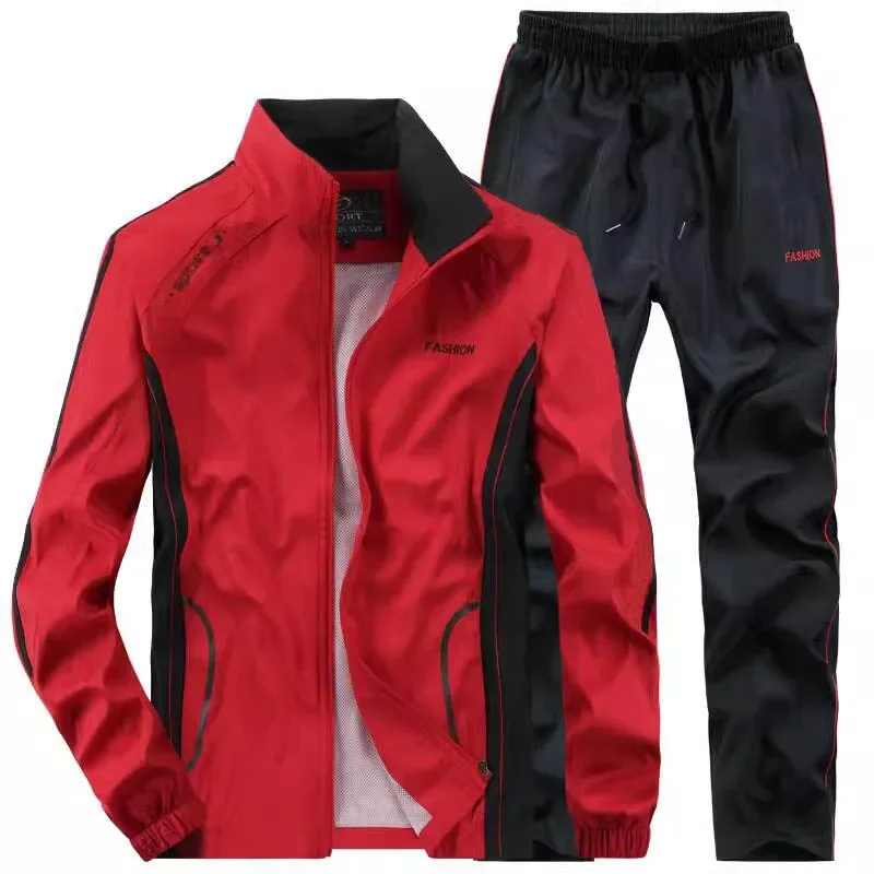 Spring Autumn Sportswear Basketball Tracksuit Men Sets Outwear 2pcs Jacket + Sweatpants Casual Gym Joggers Running Sports Suits