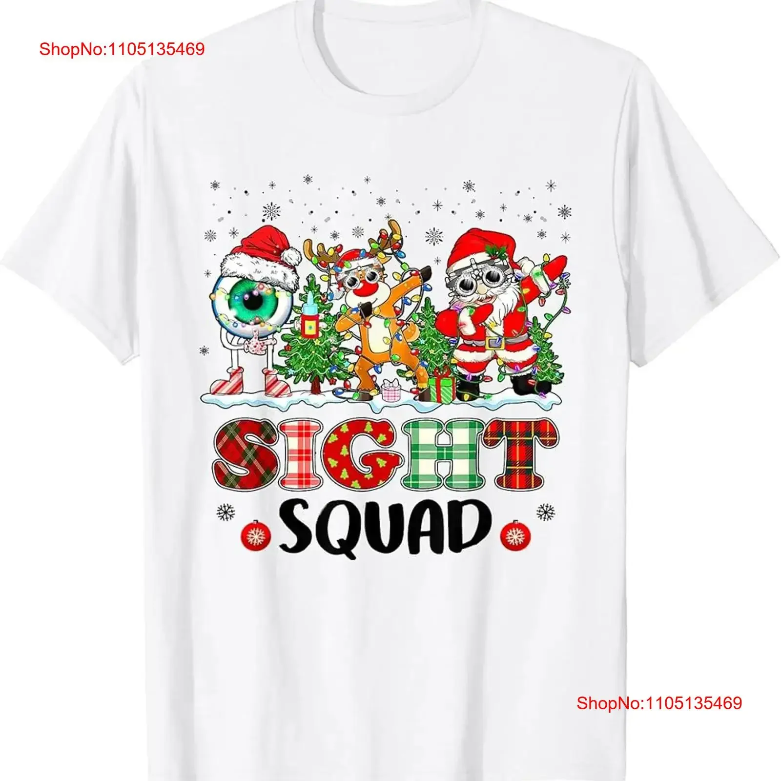 Sight Squad Funny Optometry Santa Reindeer For Christmas T Shirt vintage Washed Slightly designer clothes Breathable Stylish