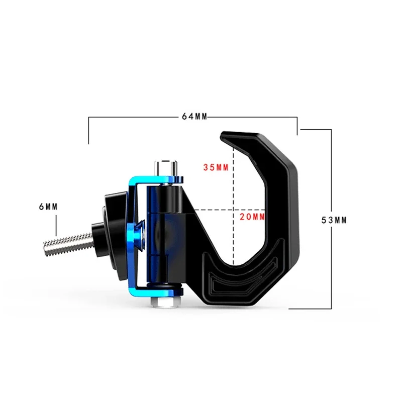 Gancho Doble para casco de motocicleta, soporte de aleación de aluminio para casco de moto y Scooter, colgador de bolsa con tornillo