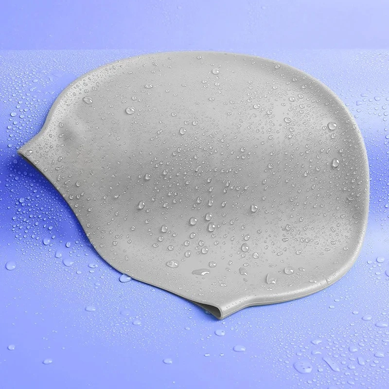 Badekappe aus Silikon, wasserdicht, für Männer, Frauen, Erwachsene, Kinder, Poolkappen, Tauch- und Schwimmausrüstung, elastische Kappen – Detail 9