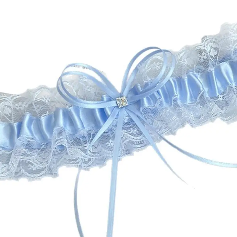 Jarretière jambe mariage 652F, avec roses nœuds décoratifs en dentelle, accessoire bijoux jambe polyvalent pour