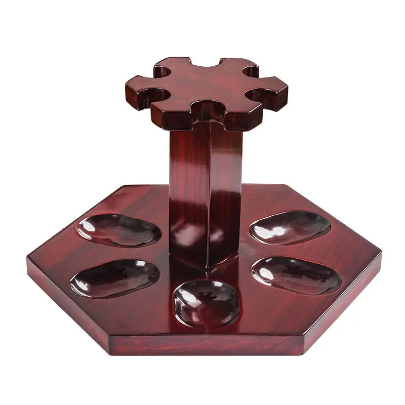 6 Pipes Wood Racks Display Holder Half-round Romanesque Style Detachable Tobacco Pipe Stand Rack Smoking Accessories