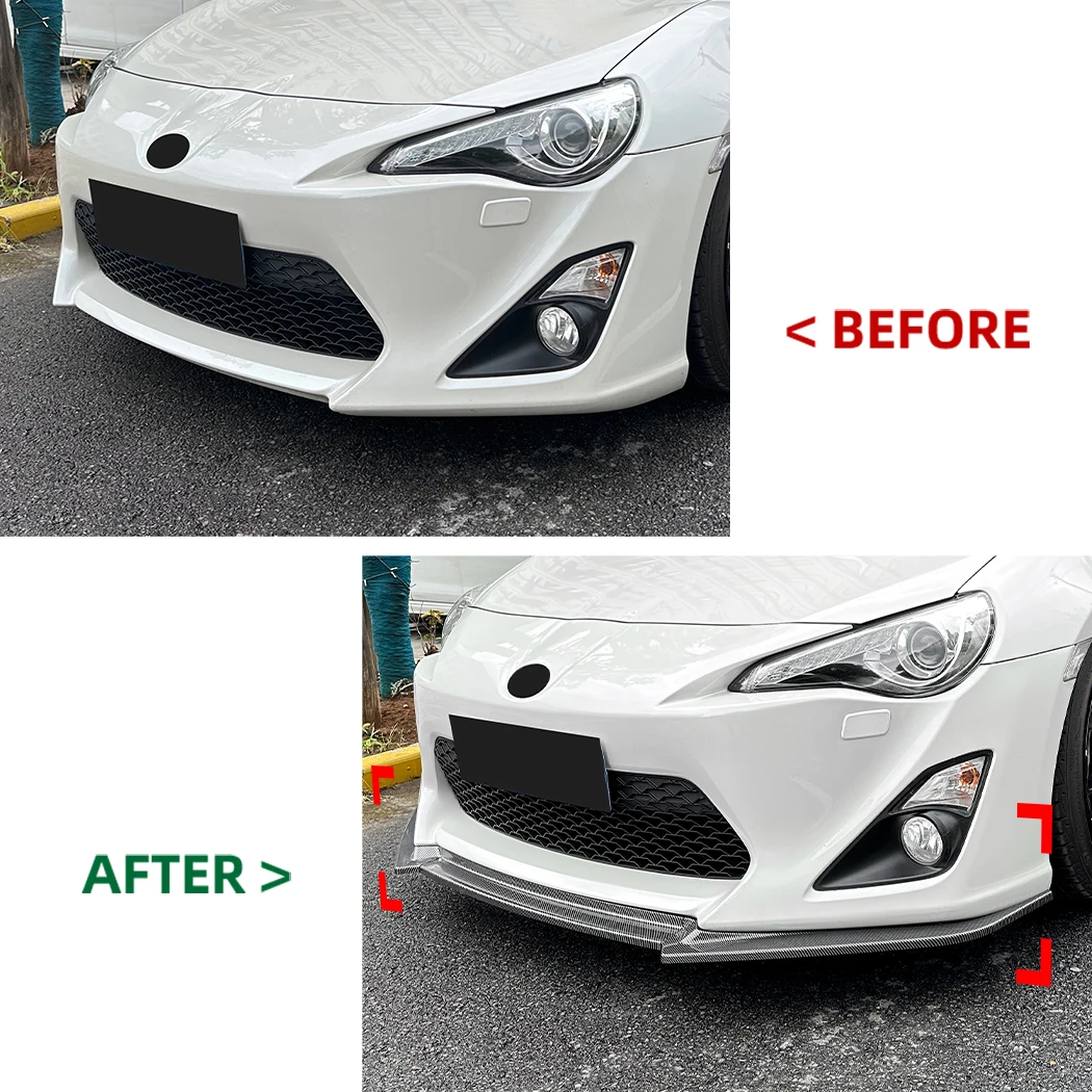 Car Front Bumper Lip Splitter Diffuser Lip Body Kit For Toyota 86 GT86 FT86 Scion FR-S 2012-2016 Car Spoiler Bumper Accessories