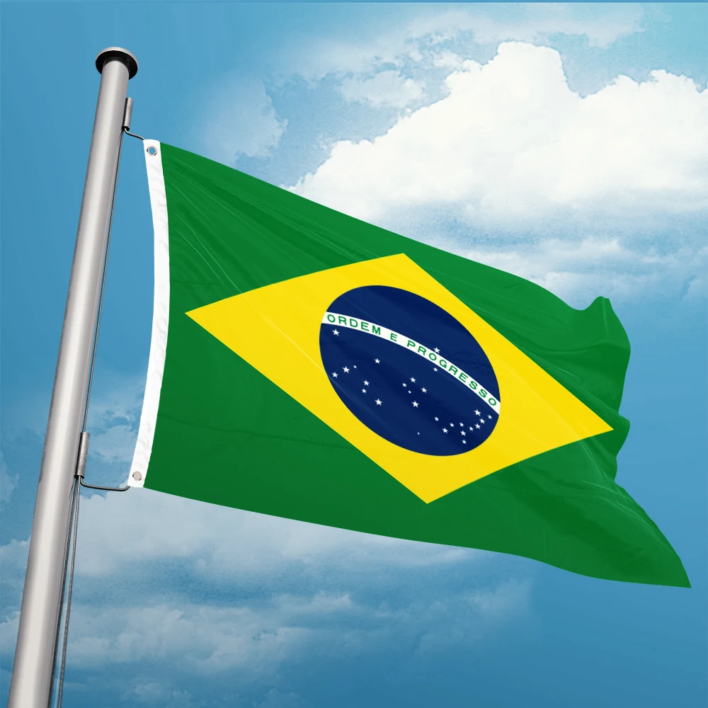 Brazil Flag Nation 3ft x 5ft Polyester Country Banner Flying150* 90cm Custom Double Penetration 100% As For Party Sports Events