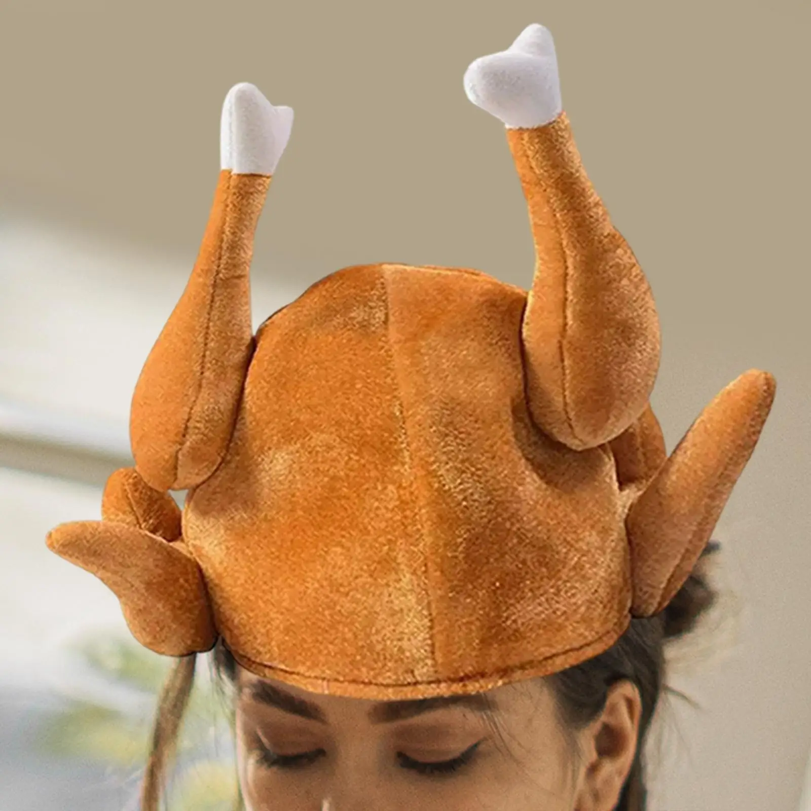 Creative Roasted Turkey Hat Cooked Chicken Costumes Accessories Novelty for Xmas Carnival Party Hats Decoration Adult Kids