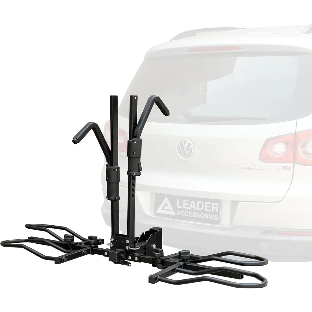 

Folding 2-Bike Hitch Mount Rack for Cars, SUVs, and Trucks: Portable Bicycle Carrier for E-Bikes