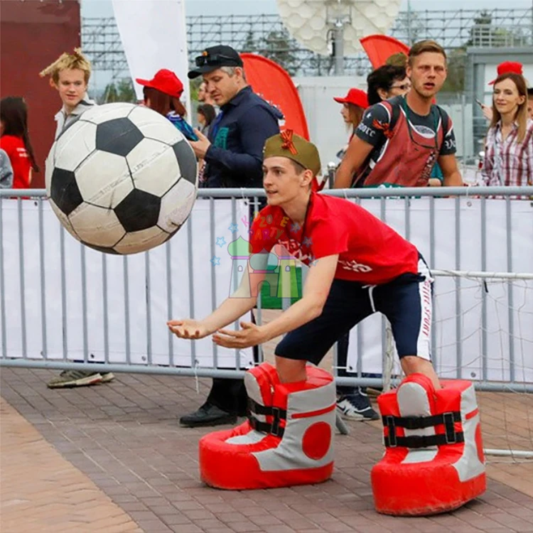 

Commercial Outdoor Carnival Party Football Game Speed Boots Giant Inflatable Bouncy Soccer Shoes