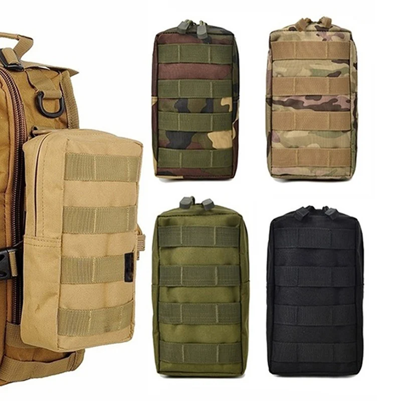 

600D Oxford Outdoor Tactical Bag EDC Molle Tool Zipper Waist Accessories Durable Belt Comouflage Pouch Hunting Airsoft