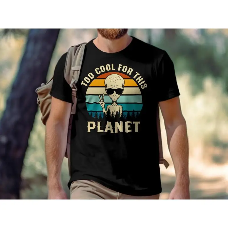 

Футболка Alien Too Cool For This Planet Lovers Дизайн Ретро-стиль