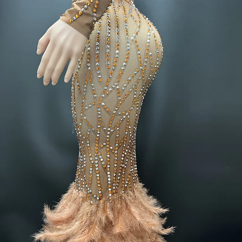 Costume Orange Diamond Vintage Dress Sexy New Party Muse Evening Dress Event Vestidos De Gala Mujer Vestidos Para Fiesta De Lujo