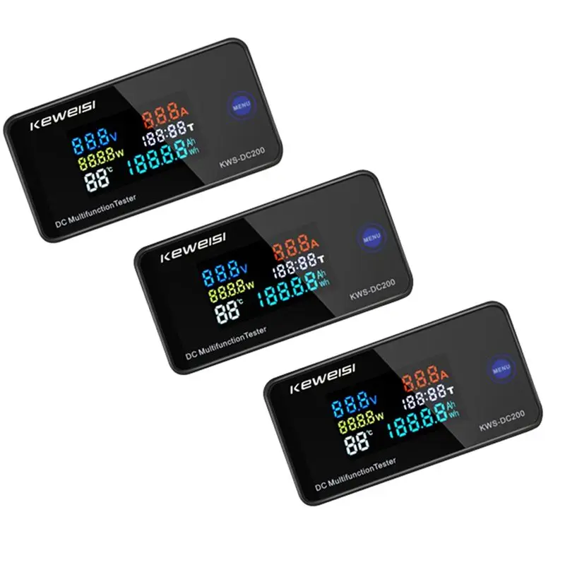 3X KEWEISI DC 0-200V Voltímetro Amperímetro KWS Medidor de Energía LED Digital DC Wattímetro Medidor Eléctrico, 10A