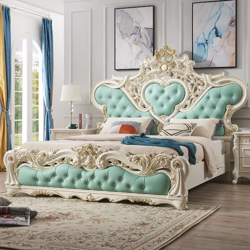 

Designer Modern Bed Frame Wedding Fashionable High Quality Frame Bed Classic Organizer European Cama De Casal Home Furniture